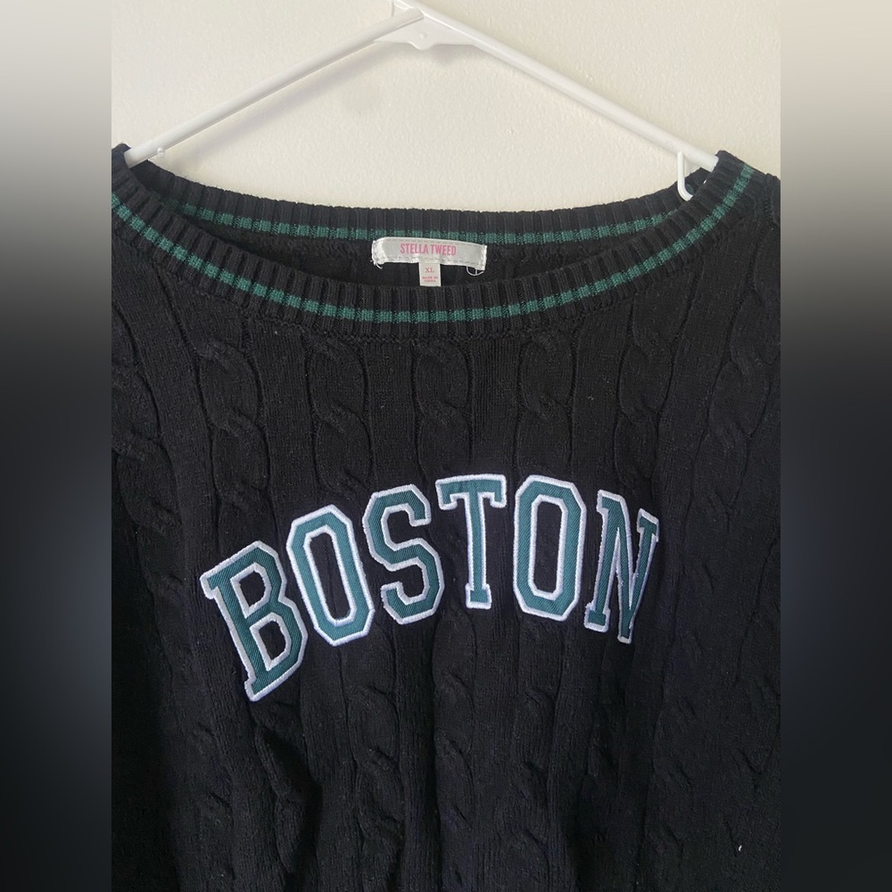 Stella Tweed Boston Cropped Varsity Sweater - Picture 6 of 10